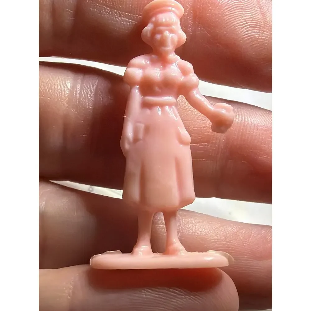 Vintage Pink Plastic Nurse Figurine Cake Topper Miniature Medical Nursing Figure